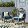 Christopher Knight Home Parma Outdoor Acacia Wood Club Chairs with Water-Resistant Cushions (Set of 2) - 2 of 4