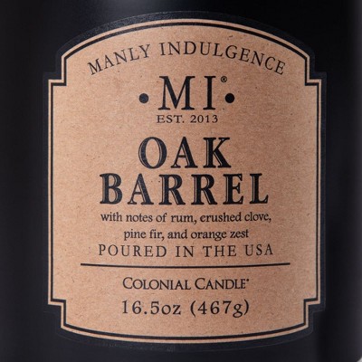 16.5oz Black Soy Scented Jar Candle with Oak Barrel Fragrance