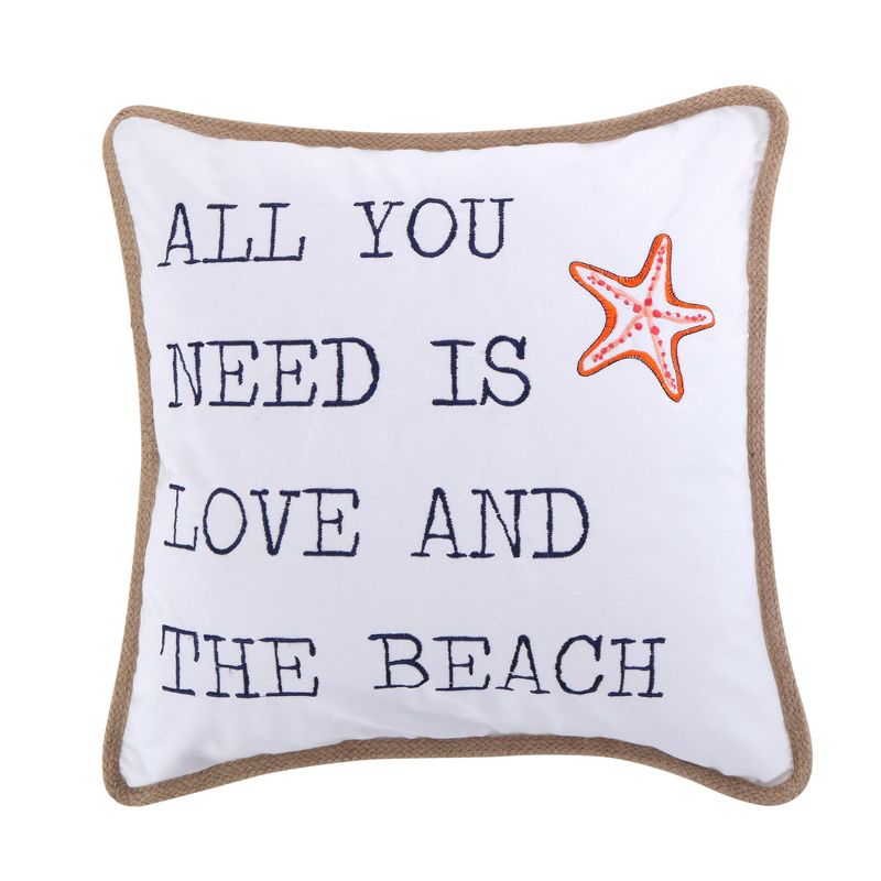Brighton Coral  - All You Need Is Love Decorative Pillow - Levtex Home, 1 of 4