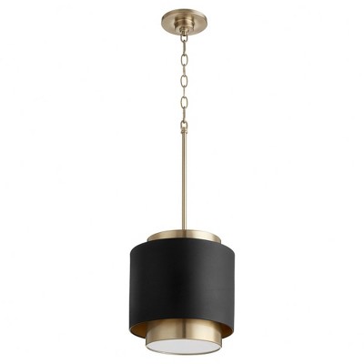 Quorum Lighting 1 - Light Pendant in  Noir/Aged Brass
