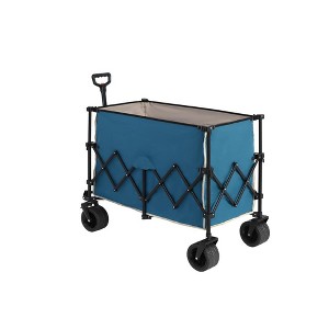 XINGHANZHENXUAN Folding Utility Garden Cart with Big Wheels, Beach Wagon with Big All-Terrain Beach Wheels, Drink Holders - 1 of 4