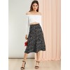 Allegra K Women's Chiffon Summer Vintage Floral Print A-Line Midi Skirts - 3 of 4