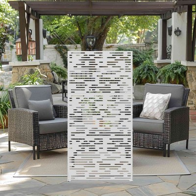 Lirago Metal Outdoor Privacy Screen Freestanding Patio Decorative Screens - 72"x35", White