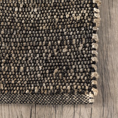 Charcoal Cotton-Blend 6' x 9' Flat Woven Handmade Area Rug