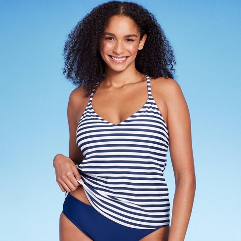 Women's Beach Bikini Top - Kona Sol™ Black Stripe, Size S