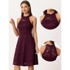 Allegra K Women's Lace Halter Neck Sleeveless Elegant Cocktail A-Line Dress - 2 of 4