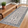 Ivory Blue And Gray Oriental Area Rug - 2 of 4