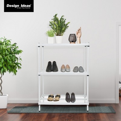 MeshWorks 3-Tier Adjustable White Metal Utility Shelving Unit