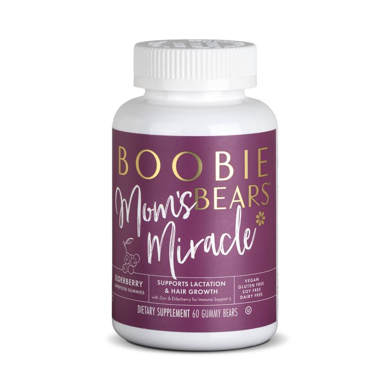 Boobie Bears&#160;Lactation Gummies,&#160;Lactation Supplement for Increased Breast Milk,&#160;Breastfeeding Vegan Supplements&#160;- 60ct, 1 of 6