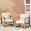 CAVINAS Set of 2 Outdoor Acacia Wood Patio Chairs with Waterproof Deep Seating,Wooden Patio Furniture for Porch,Garden,Brown - 2 of 4