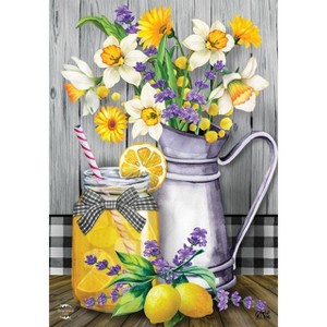 Lemonade Summer House Flag Rustic Floral Mason Jar 28" x 40" Briarwood Lane - 1 of 4