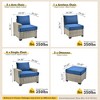 XIZZI All-Weather Rattan Furniture, Sectional Sets w/ Optional Solar Light-Up Coffee Table & Ottoman, Choose 6-9pc Configs in 8 Fade Resistant Colors - 3 of 4