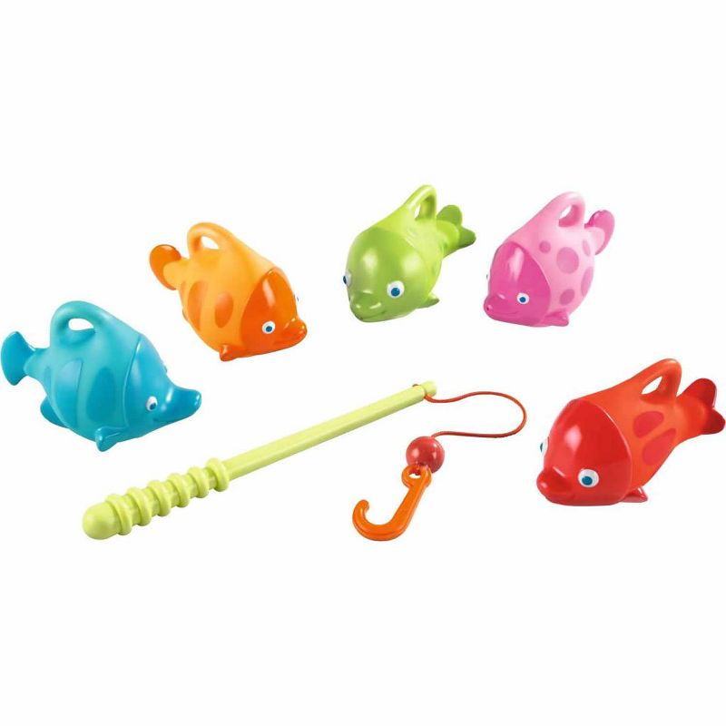 HABA Water Friends Ocean Fishing Fun Bath Toy with 5 Squirting Fish, 1 of 8