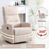 Manual Recliner Chair with Rocker and 360° Swivel, Fabric Upholstery, Handle Recline, Heavy Duty Metal Base - 3 of 4