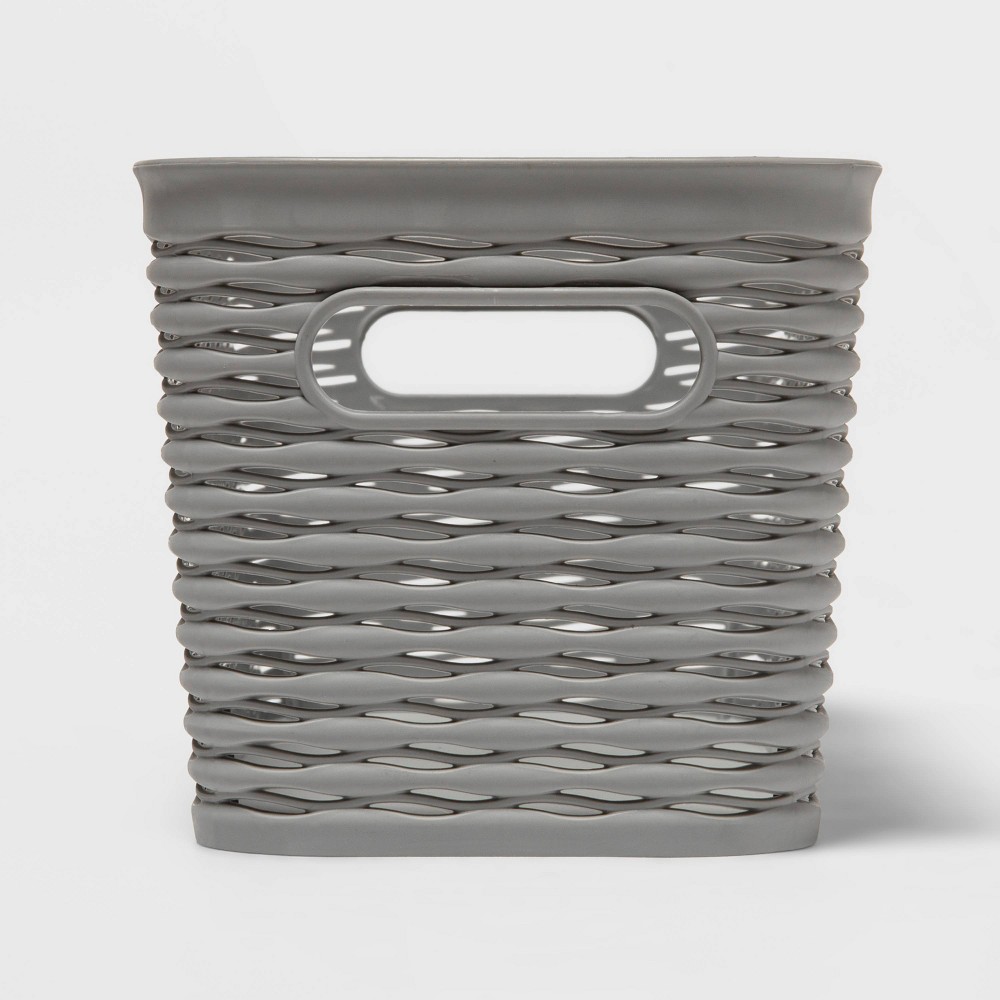 Wave Narrow Medium Storage Bin Gray - Brightroom™: Polypropylene, 13.8"x5.7"x5.3", Universal Placement