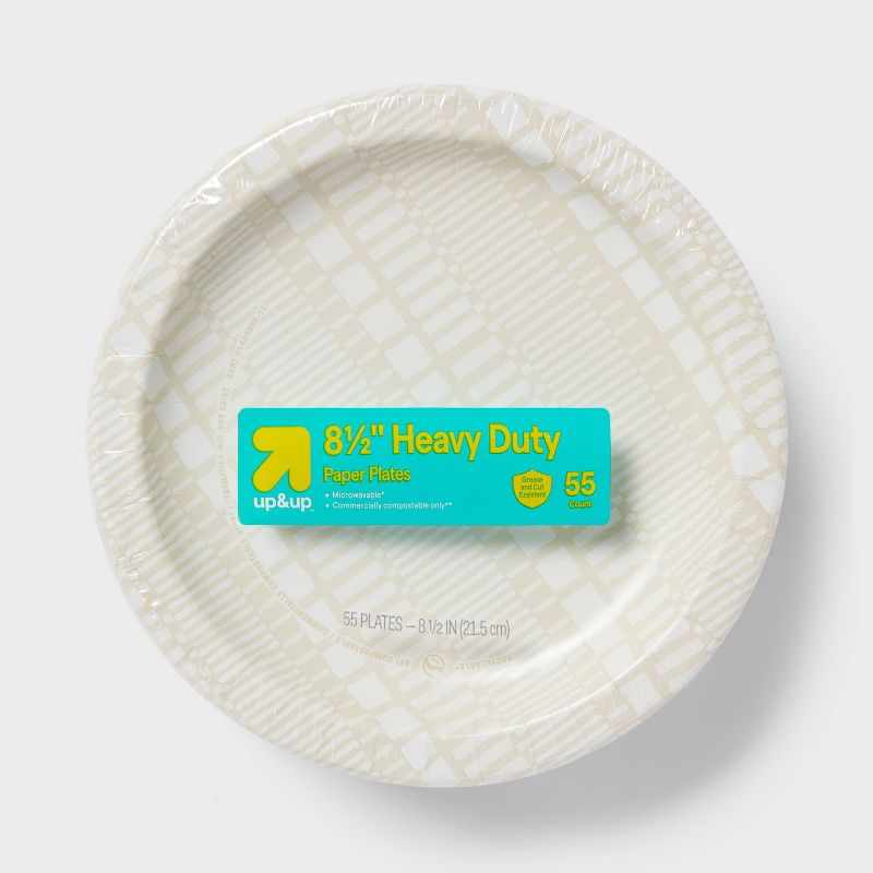 Heavy Duty Paper Plate 8.5&#34; - 55ct - up &#38; up&#8482; (Pattern &#38; Color May Vary), 1 of 4
