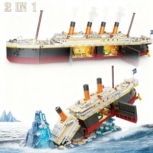 2 in 1 Mini Ship Building Block 1883 PCS with Glacier Display Stand Toy Gift for Adults Teens Kids Aged 8+ - 1 of 4