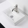 Aquaterior Rectangle Bathroom Ceramic Vessel Sink With Bathroom Single Hole Faucet Drain Combo White Combo - 3 of 4