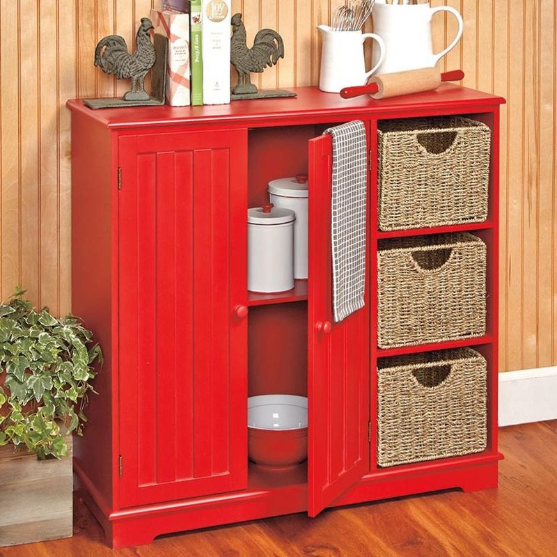The Lakeside Collection Beadboard Wooden Storage Cabinets, 4 of 5