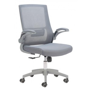 Office Chair 42.9"H Gray – Mesh Fabric Seat with Nylon Frame, Adjustable Ergonomic Swivel Chair By Zuo Modern - 1 of 4