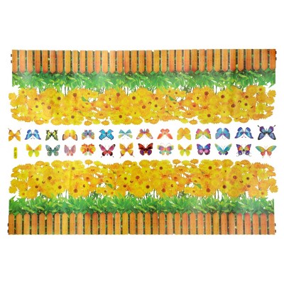 Slickblue Secret Garden Vinyl Wall Decal 20.1"x30.7" – Beautiful Floral Art Stickers for Home Wall Decoration