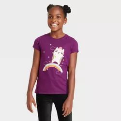 Girls' Short Sleeve Corgi Graphic T-Shirt - Cat & Jack™ Purple M