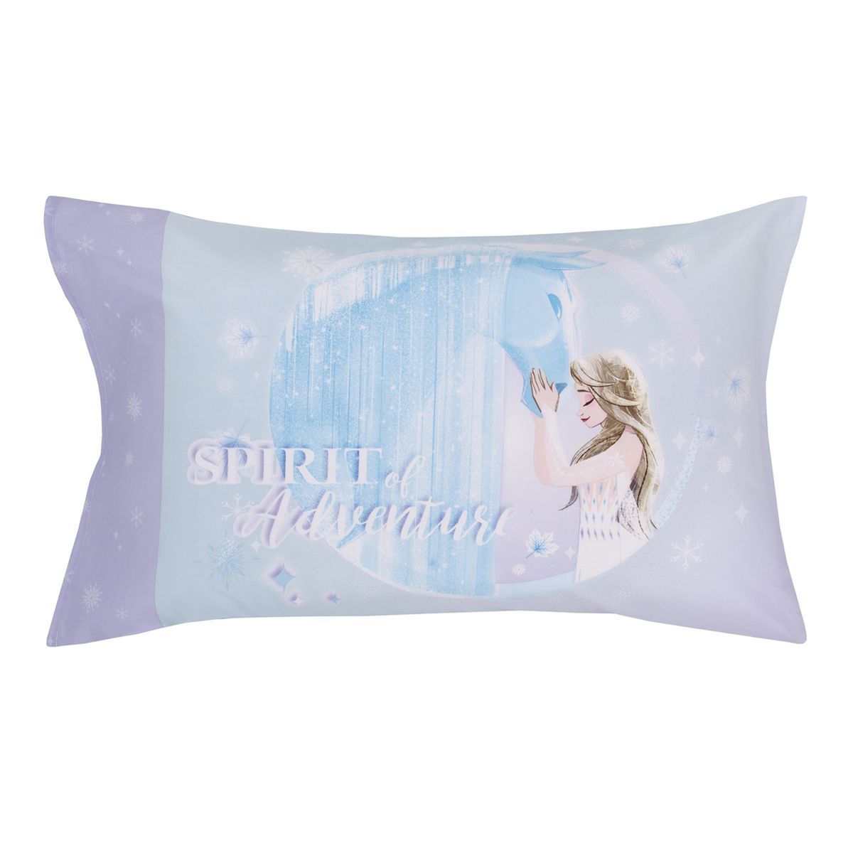 NoJo Disney Frozen Winter Cheer Lavender, Aqua and White Anna, Elsa and Olaf 2 Piece Toddler Sheet Set - Fitted Bottom Sheet and Reversible Pillowcase - thumbnail 4