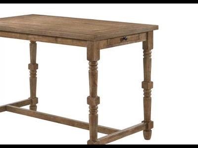 Weathered Oak Counter Height Dining Table