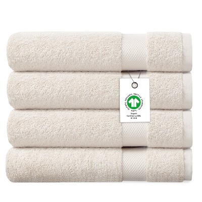 Delara 100% Organic Cotton Soft, Quick Dry & Ultra-Absorbent 30"x58", Bath Towels(Pack of 4)