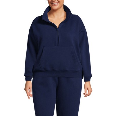 Lands' End Women's Serious Sweats Relaxed Long Sleeve Half Zip Sweatshirt