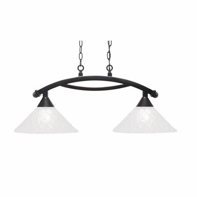 Toltec Lighting Bow 2 - Light Island Pendant Light in  Black Copper with 12" Italian Bubble Shade