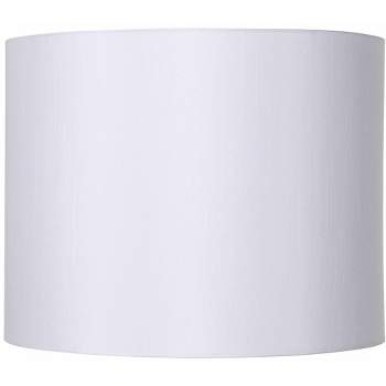 Springcrest White Hardback Medium Drum Lamp Shade 14" Top x 14" Bottom x 11" High (Spider) Replacement with Harp and Finial