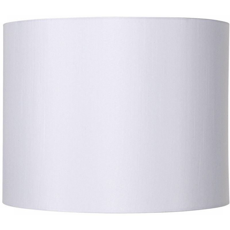 Springcrest White Hardback Medium Drum Lamp Shade 14" Top x 14" Bottom x 11" High (Spider) Replacement with Harp and Finial, 1 of 10