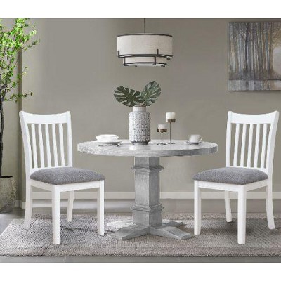 Kumasinova Set of 2 Solid Wood Upholstered Dining Chairs, Slatted Back Kitchen Chairs with Cushion, Ergonomic Medium High Back, Dining Room Furniture
