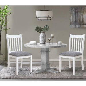 Kumasinova Set of 2 Solid Wood Upholstered Dining Chairs, Slatted Back Kitchen Chairs with Cushion, Ergonomic Medium High Back, Dining Room Furniture - 1 of 4