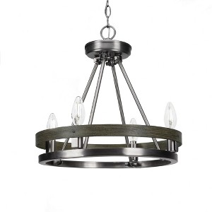 Toltec Lighting Belmont 4 - Light Chandelier in  Graphite/Distressed Wood - 1 of 1