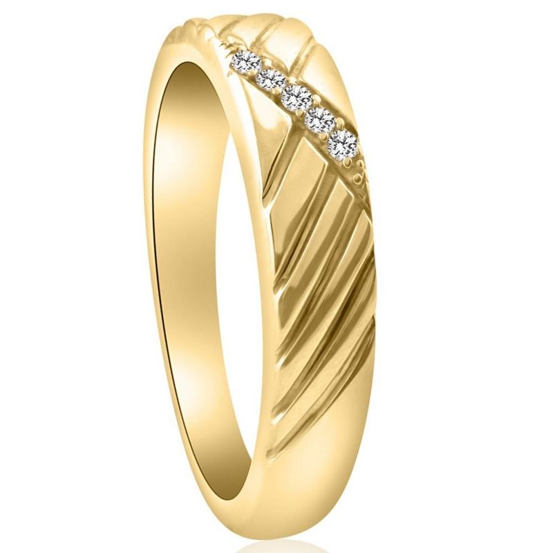 Pompeii3 Mens Diamond Wedding Ring Yellow Gold, 2 of 6