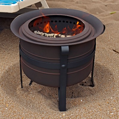 23" Bronze Cauldron-Style Wood-Burning Smokeless Fire Pit