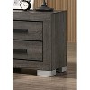 Bedroom Furniture Traditional Look Unique Wooden Nightstand Drawers Bed Side Table Grey - 3 of 4