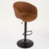 Mid-Century Modern PU Leather Bar Stool with Adjustable Height, 360¡ã Swivel, Ergonomic Back, and 17.7" Base for Kitchen Island, Counter, or Bar - 4 of 4