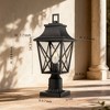 Outdoor Post Light, Black Lamp Post Lantern with Clear Glass, Pier Mount Base, Hardwired Waterproof Light for Garden, Patio, Pathway (1 Pack) - 2 of 4
