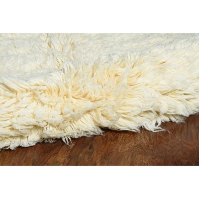Handmade Authentic Flokati Shag Rug in Natural Wool 21"x19"