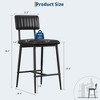 Set of 2 Counter-Height Bar Stools – PU Leather Seats with Backrests & Footrests (V615-3038, 2 Pcs) for Kitchen/Home Bars - 3 of 4