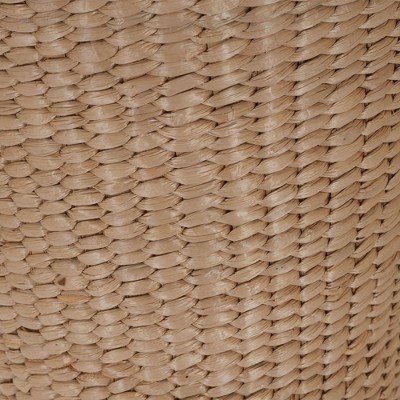 Natural Cattail Woven Cylindrical Waste Basket