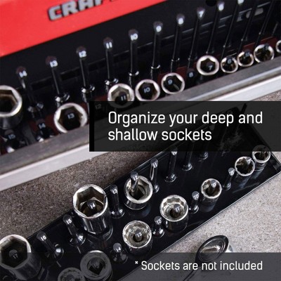 Red and Black Plastic Tray Socket Organizer Set for Mechanics