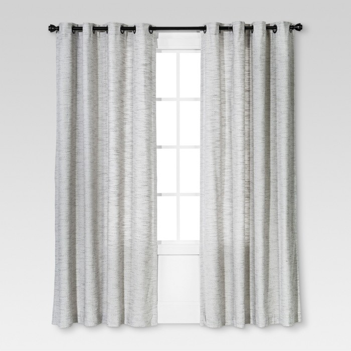 Diamond Weave Window Curtain Panel Radiant Gray (54"x84") Threshold