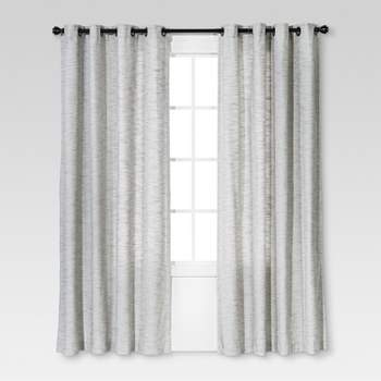 54"x95" Light Filtering Diamond Weave Window Curtain Panel Gray - Threshold™