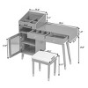 VYNXARIA Modern Makeup Vanity Desk with Drawers, Cabinet & Charging Port, Space-saving Dressing Table Set with Stool for Small Places, Walnut - 3 of 4