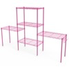 SEVOBAL Utility Storage Shelves 5-Layer Display Rack with Adjustable Layer Spacing, Plug-In Deformable Structure, Pink, 21.3"*11.4"*59.1" - 3 of 4