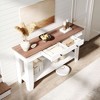59 Inch Long Console Table, Farmhouse Entryway Table with 2 Drawers and Open Storage Shelf, Hallway, Living Room Office - 3 of 4